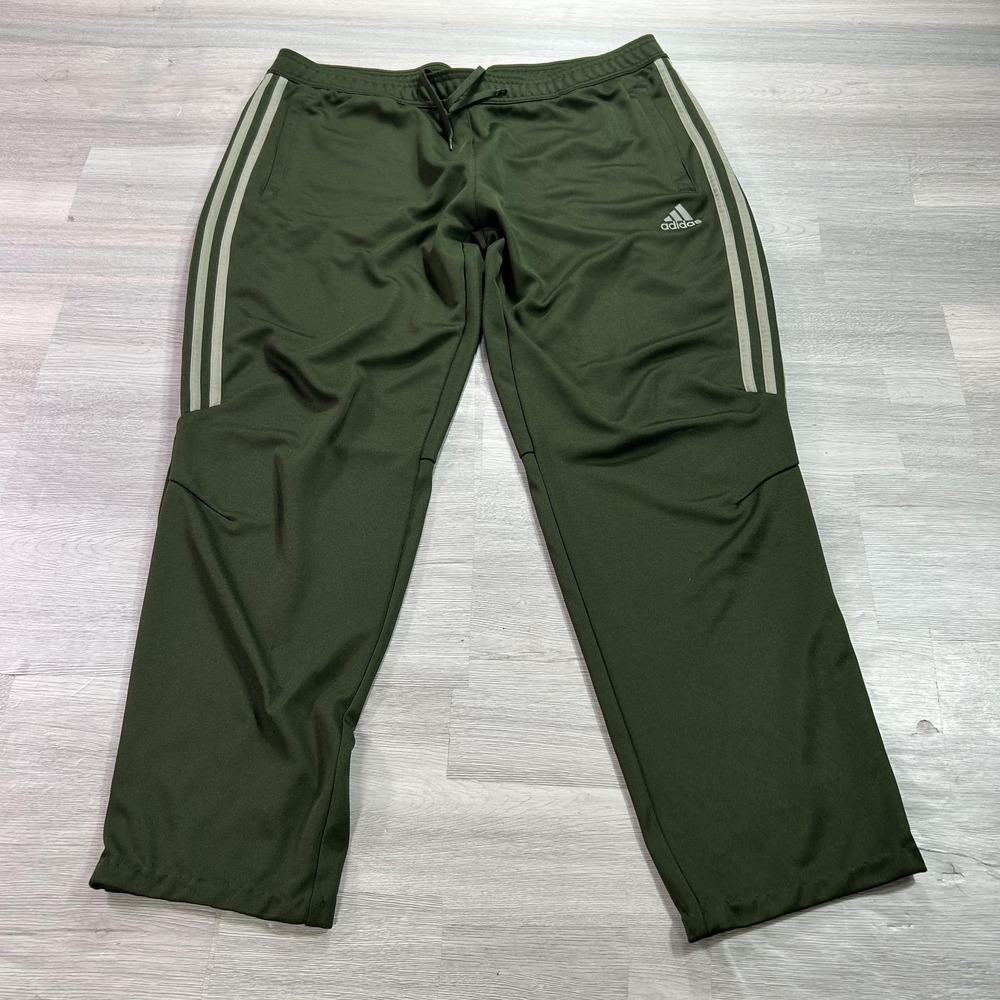 Adidas Climacool Track Pants Mens XL Green 3 Stripe Athletic Joggers D94734
